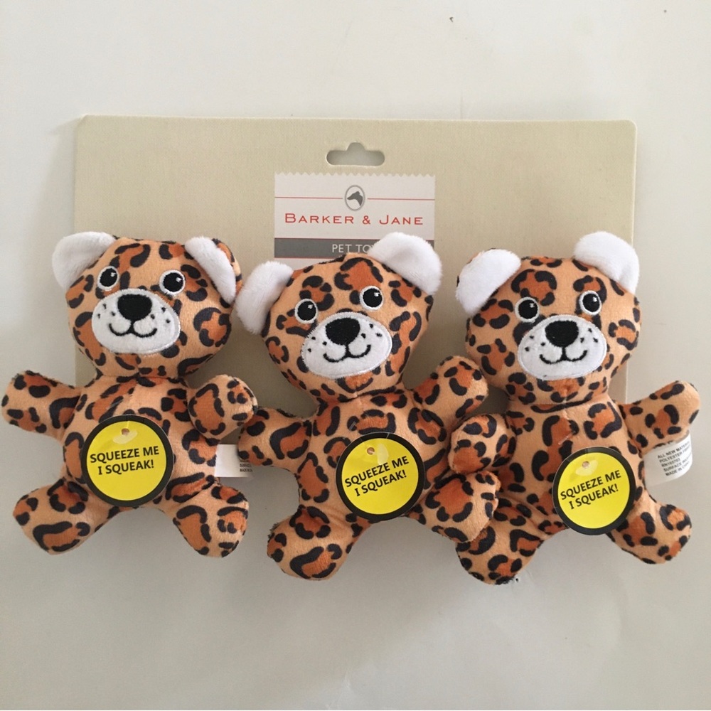 NEW Dog Toys 3 Mini Plush with Squeakers | Barker and Jane